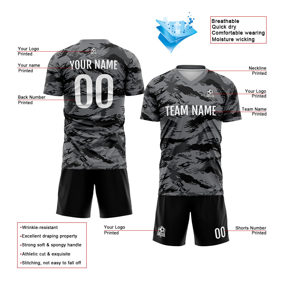 Custom Soccer Jerseys for Men Women Personalized Soccer Uniforms for Adult and Kid Dark Gray enthsush