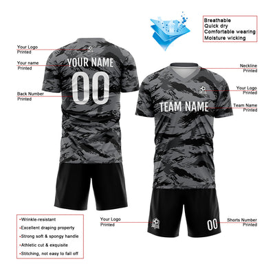 Custom Soccer Jerseys for Men Women Personalized Soccer Uniforms for Adult and Kid Dark Gray enthsush