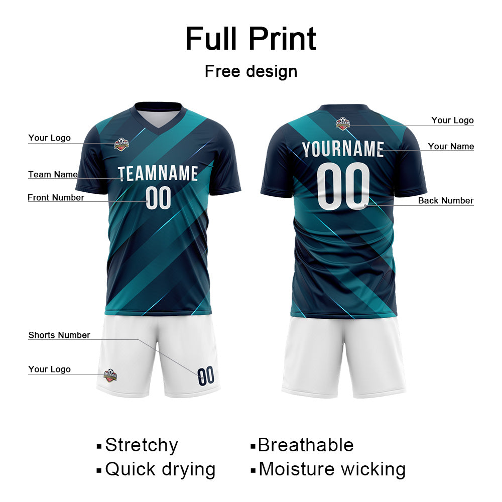 Custom Soccer Jerseys for Men Women Personalized Soccer Uniforms for Adult and Kid Green-White enthsush