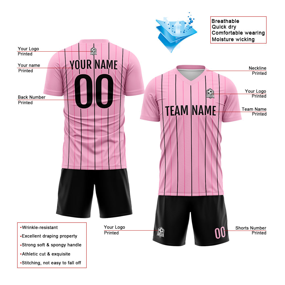 Custom Soccer Jerseys for Men Women Personalized Soccer Uniforms for Adult and Kid Pink enthsush