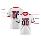 Custom White Navy Red Football Jersey Personalized Football Shirts for Men Women  Printed Team Name Number Logo