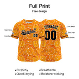 Custom Full Print Design Authentic Baseball Jersey orange