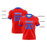 Custom Red Blue Football Jersey Personalized Football Shirts for Men Women  Printed Team Name Number Logo