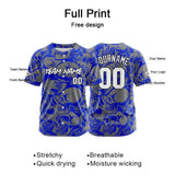 Custom Baseball Jersey Personalized Baseball Shirt for Men Women Kids Youth Teams Stitched and Print Royal&Grey
