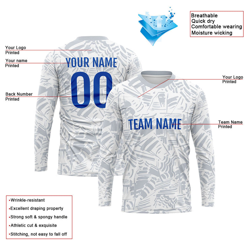 Custom Basketball Soccer Football Shooting Long T-Shirt for Adults and Kids Light Gray