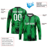 Custom Basketball Soccer Football Shooting Long T-Shirt for Adults and Kids Green-Black