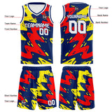Custom Navy Red Yellow Basketball Jersey Uniform Suit Printed Your Logo Name Number