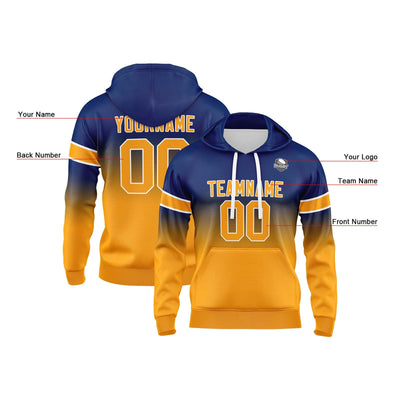 Custom Gradient Sweatshirt Hoodie For Man Woman Girl Boy Print Your Logo Name Number Navy&Orange enthsush