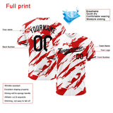 Custom Full Print Design Authentic Baseball Jersey red-white