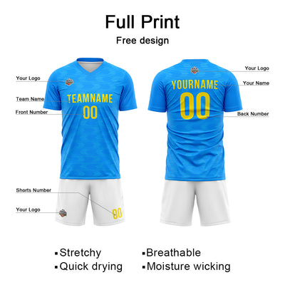 Custom Soccer Jerseys for Men Women Personalized Soccer Uniforms for Adult and Kid Blue-White enthsush