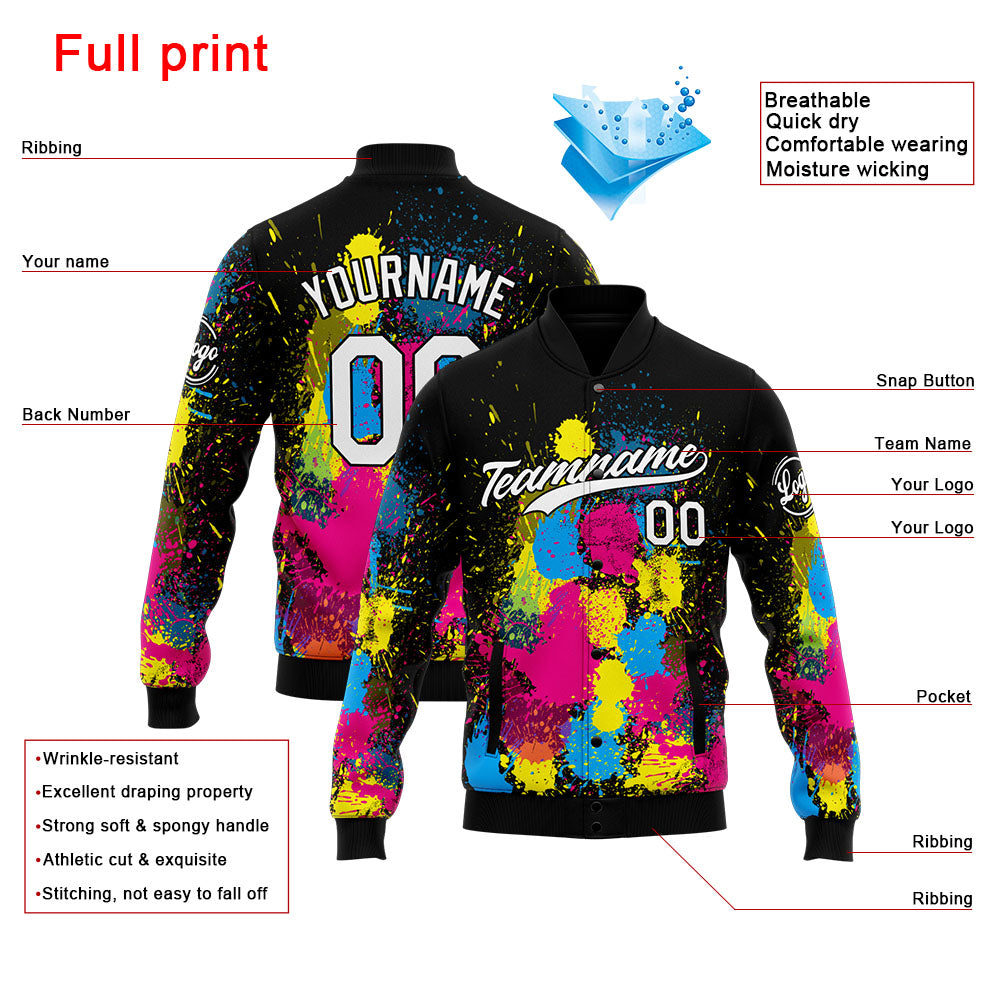 Personalized Custom Men's Jacket Customize Your Team Name, Logo, and Number enthsush