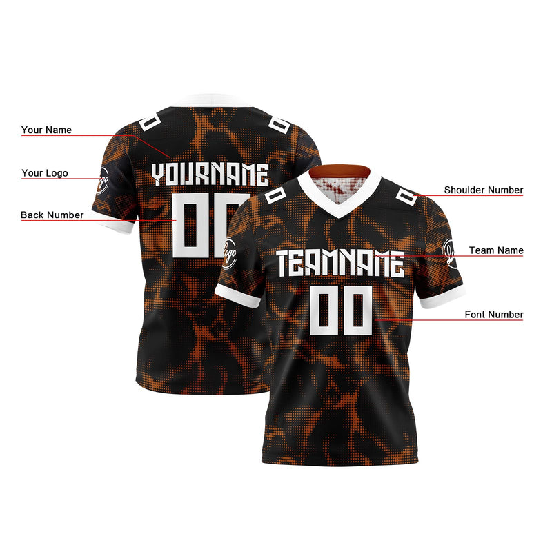 Custom Brown Reversible Gradient Football Jersey Personalized Football Shirts for Men Women  Printed Team Name Number Logo