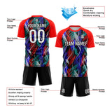Custom Black Red Soccer Jerseys for Men Women Personalized Soccer Uniforms for Adult and Kid