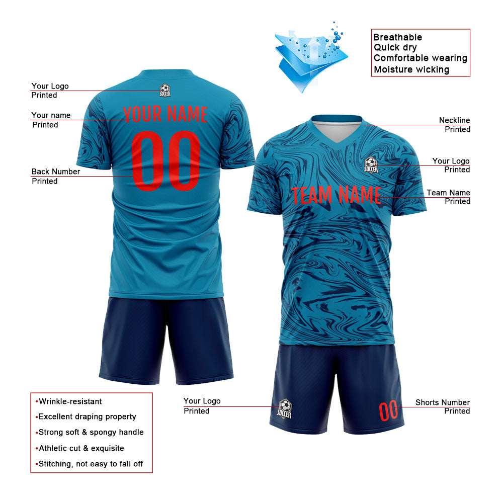Custom Soccer Jerseys for Men Women Personalized Soccer Uniforms for Adult and Kid Blue-Navy enthsush