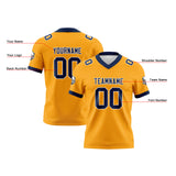 Custom Yellow Blue Football Jersey Personalized Football Shirts for Men Women  Printed Team Name Number Logo