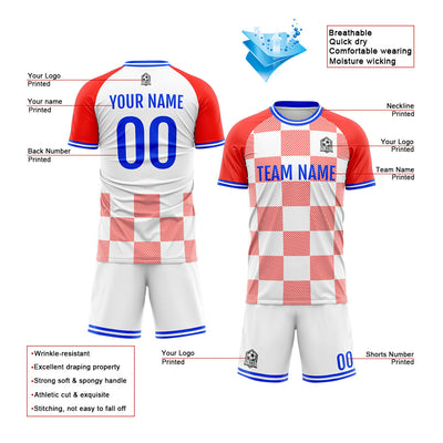 Custom Soccer Jerseys for Men Women Personalized Soccer Uniforms for Adult and Kid Red&White enthsush