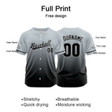 Custom Full Print Design Authentic Baseball Jersey black-gray