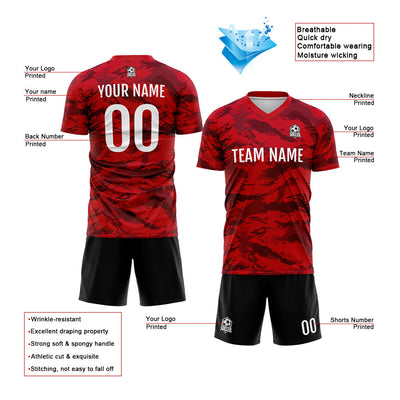Custom Soccer Jerseys for Men Women Personalized Soccer Uniforms for Adult and Kid Red enthsush