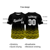 Custom Full Print Design Authentic Baseball Jersey rose-yellow