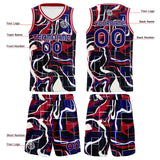 Custom Navy Red Basketball Jersey Uniform Suit Printed Your Logo Name Number