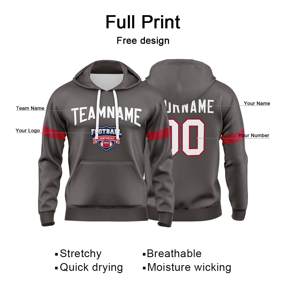 Custom Sweatshirt Hoodie For Man Woman Girl Boy Print Your Logo Name Number Dark Gray enthsush