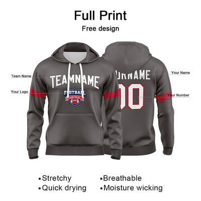 Custom Sweatshirt Hoodie For Man Woman Girl Boy Print Your Logo Name Number Dark Gray enthsush