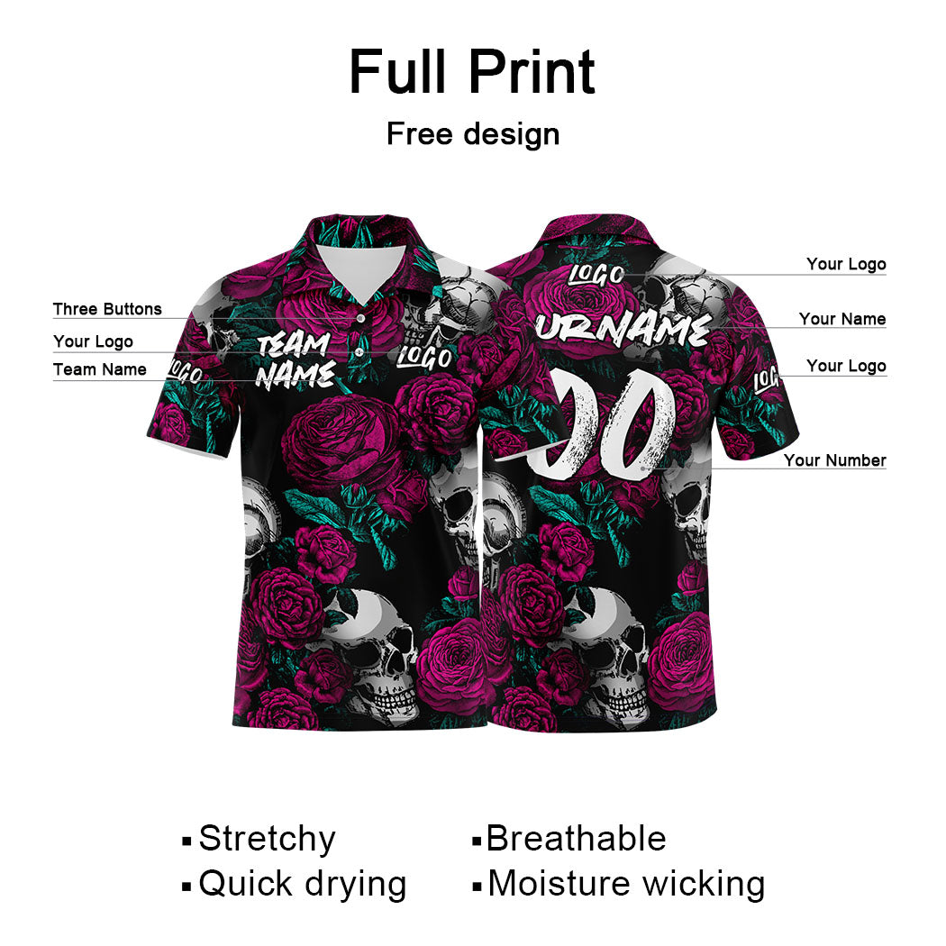 Custom Football Polo Shirts  Add Your Unique Logo/Name/Number Rose enthsush
