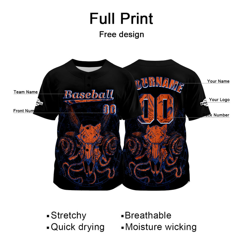 Custom Black Baseball Jersey Personalized Baseball Shirt for Men Women Kids Youth