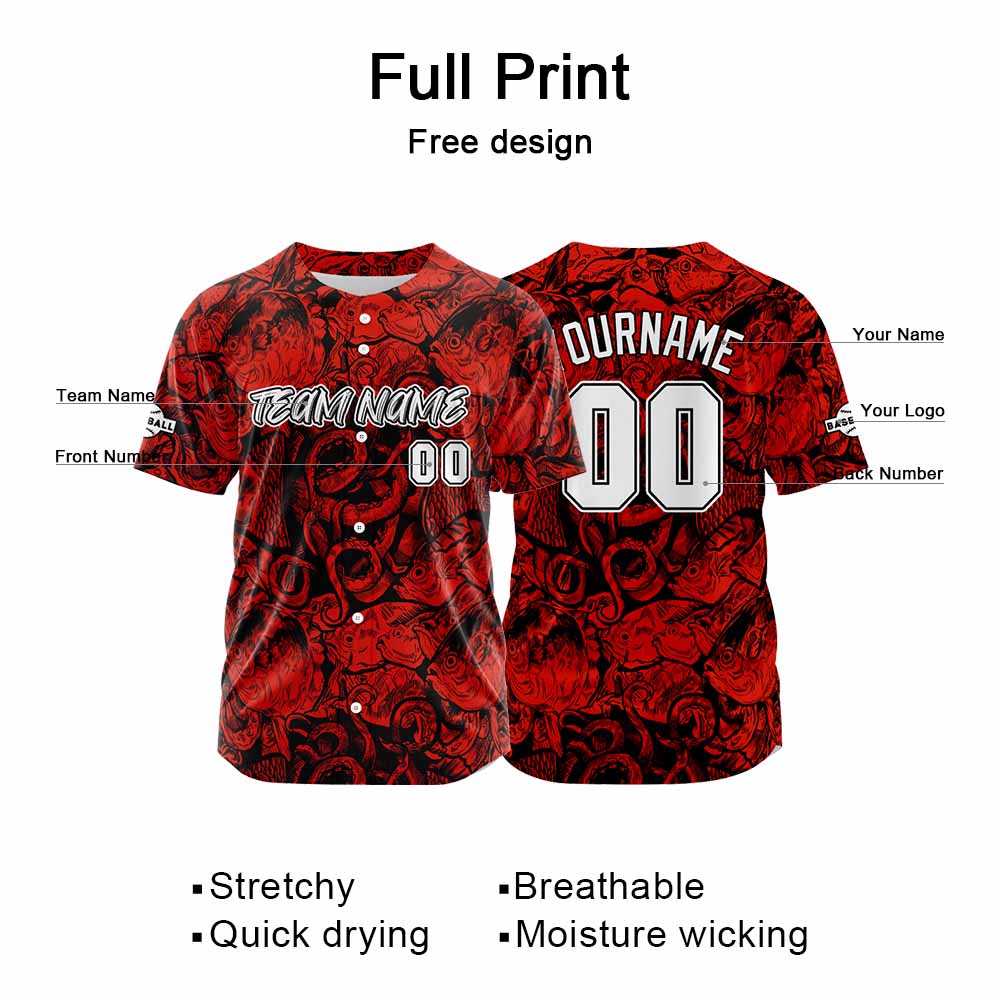 Custom Baseball Uniforms High-Quality for Adult Kids Optimized for Performance Seabed-Red enthsush