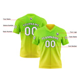 Custom Green Yellow Reversible Football Jersey Personalized Gradient Football Shirts for Men Printed Team Name Number Logo
