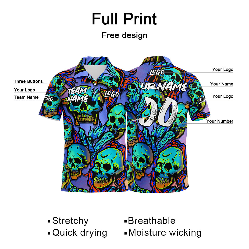 Custom Football Polo Shirts  Add Your Unique Logo/Name/Number Purple&Neon Green enthsush