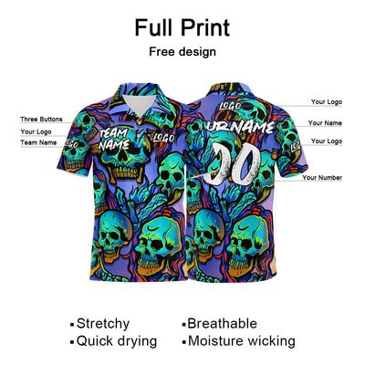 Custom Football Polo Shirts  Add Your Unique Logo/Name/Number Purple&Neon Green enthsush