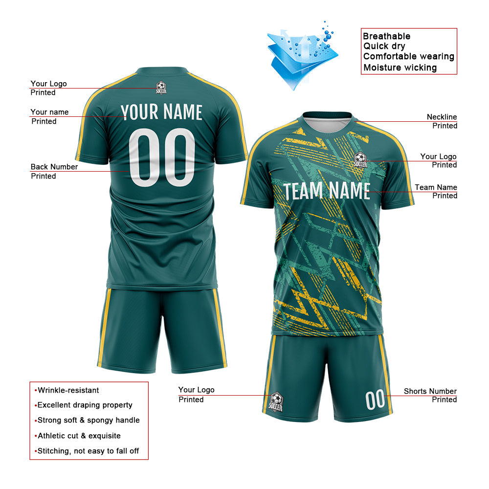 Custom Soccer Jerseys for Men Women Personalized Soccer Uniforms for Adult and Kid Green enthsush