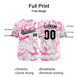 Custom Full Print Design Authentic Baseball Jersey white-pink