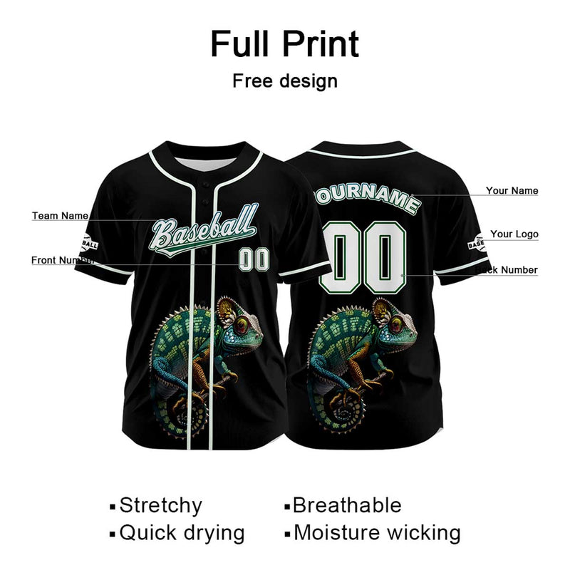 Custom Black Baseball Jersey Personalized Baseball Shirt for Men Women Kids Youth