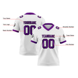 Custom White Purple Football Jersey Personalized Football Shirts for Men Women  Printed Team Name Number Logo