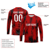 Custom Basketball Soccer Football Shooting Long T-Shirt for Adults and Kids Red-Black