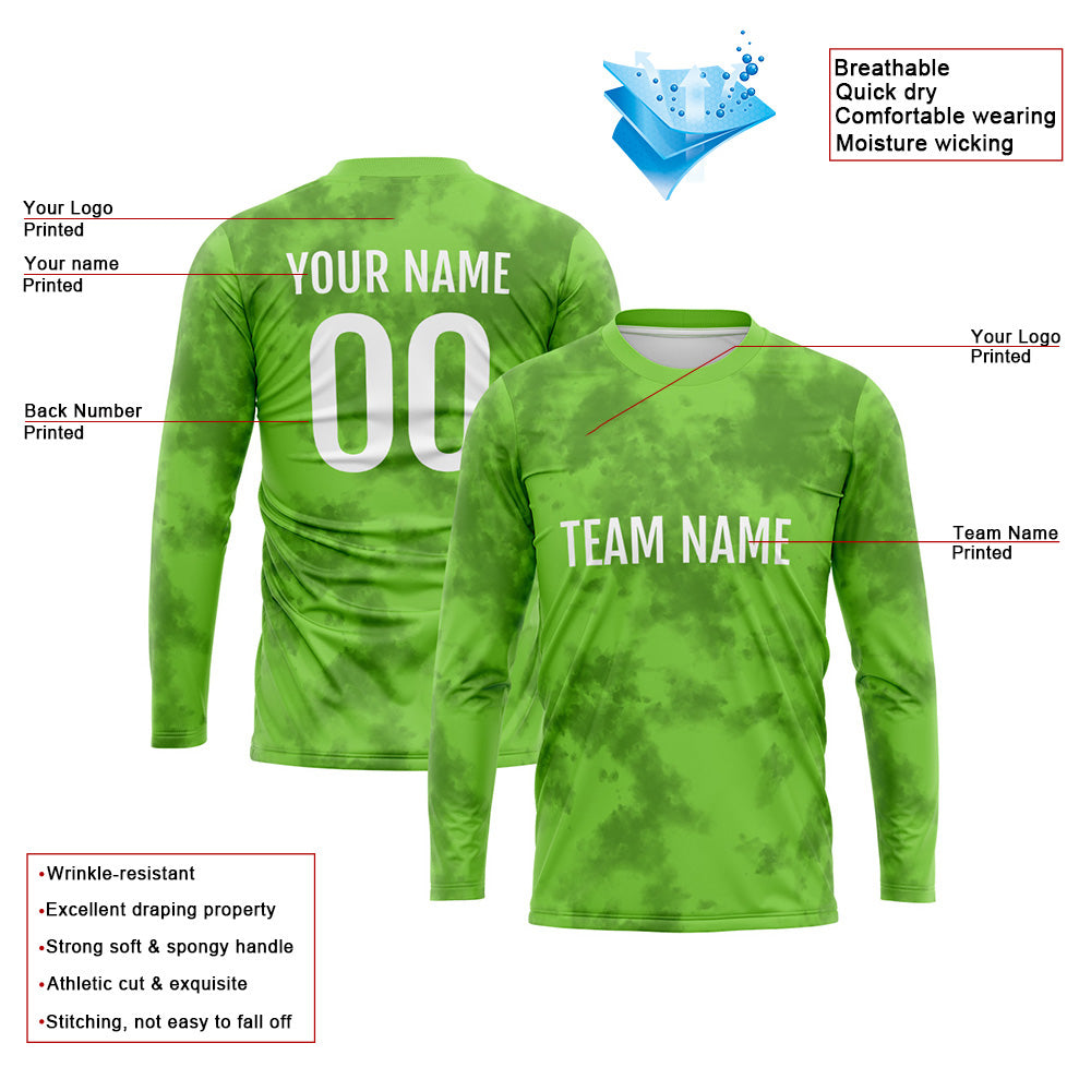 Custom Basketball Soccer Football Shooting Long T-Shirt for Adults and Kids Green enthsush