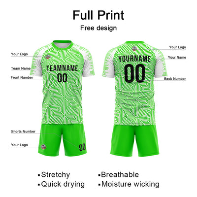 Custom Soccer Jerseys for Men Women Personalized Soccer Uniforms for Adult and Kid Green-White enthsush