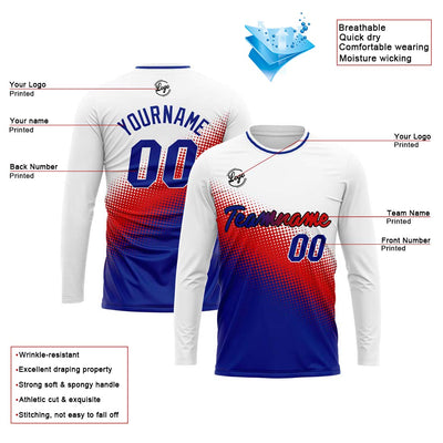 Custom Basketball Soccer Football Shooting Long T-Shirt for Adults and Kids White&Navy enthsush