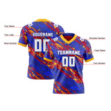 Custom Blue Orange Reversible Gradient Football Jersey Personalized Football Shirts for Men Women  Printed Team Name Number Logo