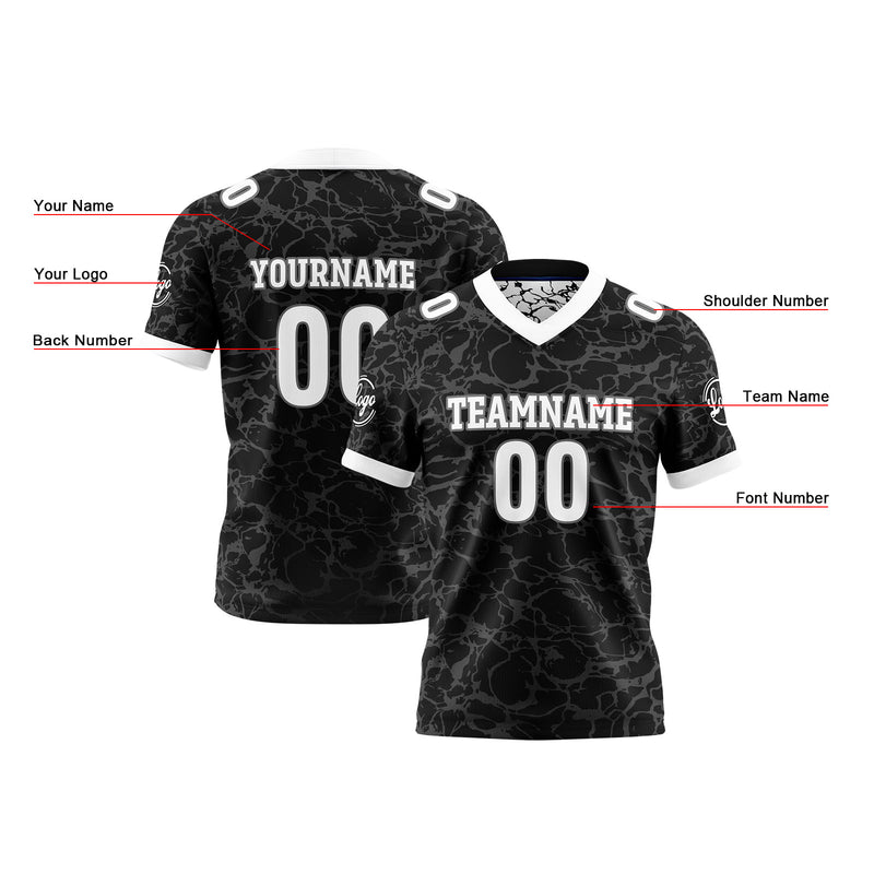 Custom Black White Reversible Gradient Football Jersey Personalized Football Shirts for Men Women  Printed Team Name Number Logo