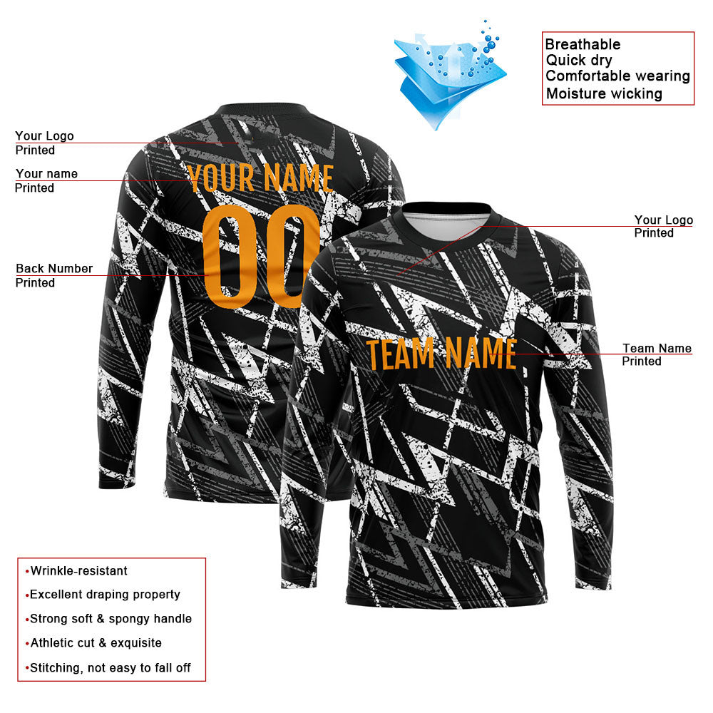 Custom Basketball Soccer Football Shooting Long T-Shirt for Adults and Kids Black enthsush