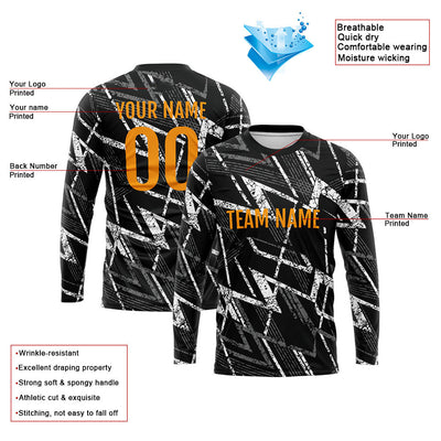 Custom Basketball Soccer Football Shooting Long T-Shirt for Adults and Kids Black enthsush