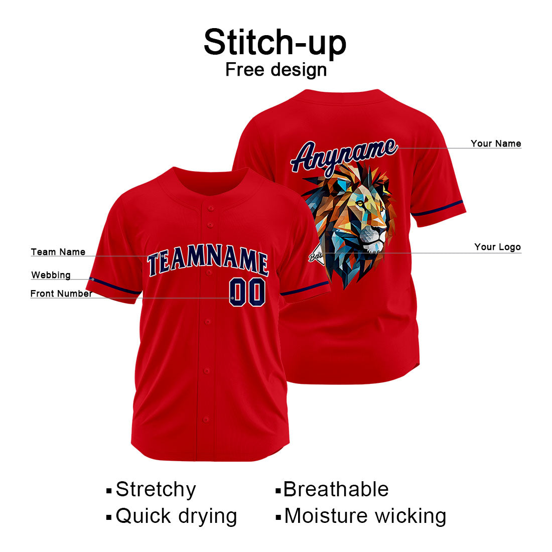 Custom Baseball Uniforms High-Quality for Adult Kids Optimized for Performance Red enthsush