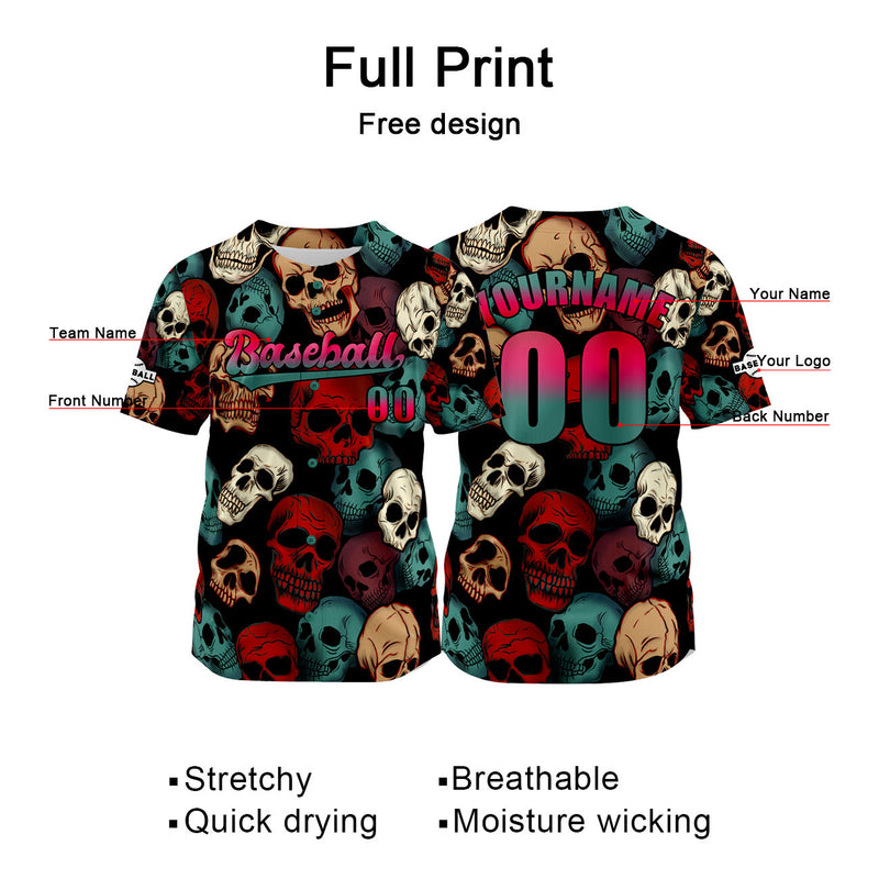 Custom Red Jersey Personalized Baseball Shirt for Men Women Kids Youth