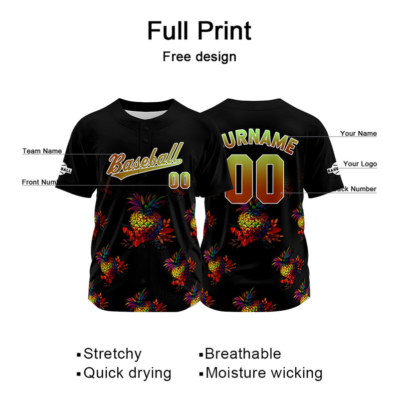 Custom Black Baseball Jersey Personalized Baseball Shirt for Men Women Kids Youth