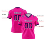 Custom Pink Purple Football Jersey Personalized Football Shirts for Men Women  Printed Team Name Number Logo