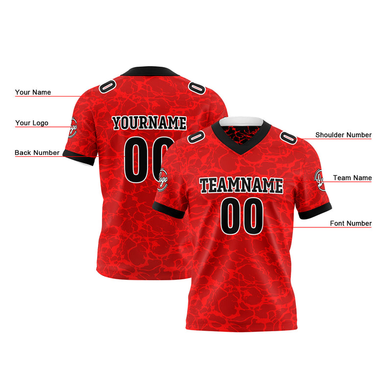 Custom Red White Reversible Gradient Football Jersey Personalized Football Shirts for Men Women  Printed Team Name Number Logo