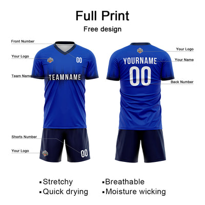 Custom Soccer Jerseys for Men Women Personalized Soccer Uniforms for Adult and Kid Royal-Navy enthsush